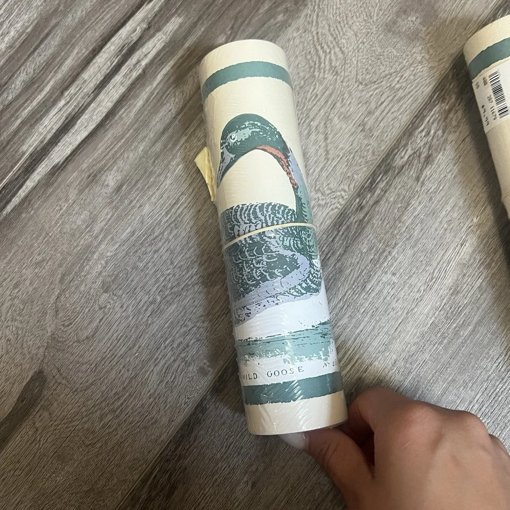 Set of 2 Vintage 80's 90s Wallpaper Border White Fronted Wild Goose